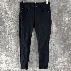 Ann Taylor Petite Size 2P Ankle Skinny Jeans Black Button Zip Casual Stretch